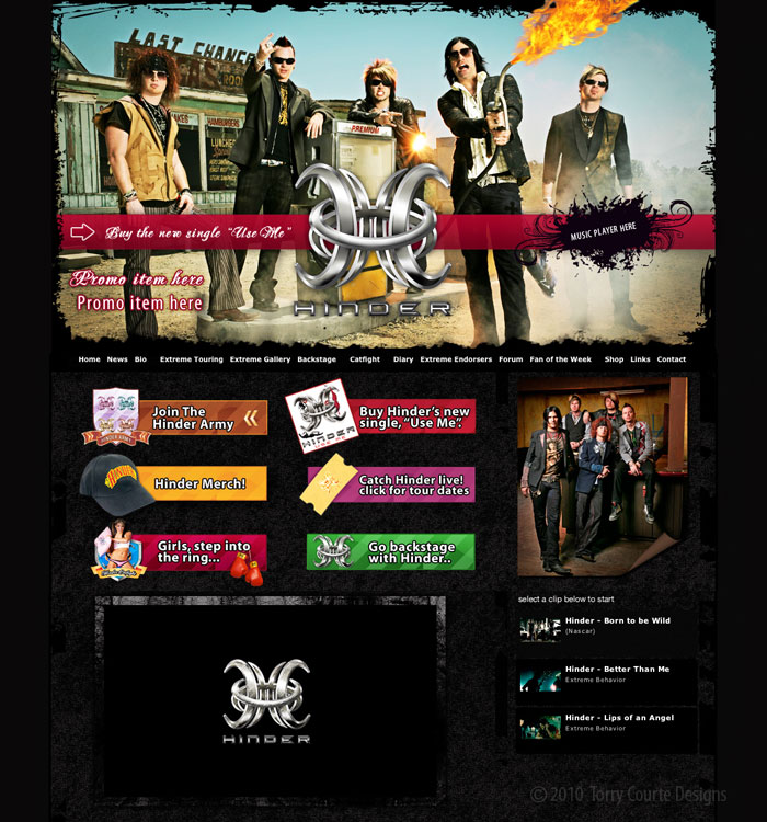 Hinder website by Torry Courte